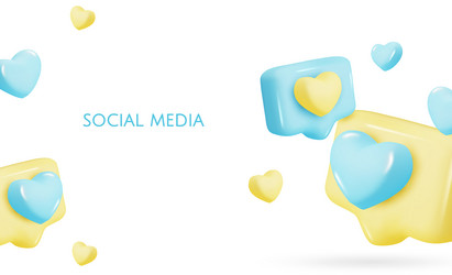 3d icon message dialog button with heart vector image