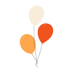 bundle of colorful balloons with strings floating vector image