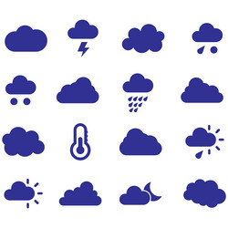 clouds icons set of in different form vector image