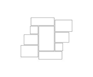frame collage from square and rectangle shape vector image