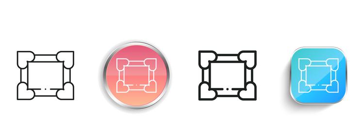 frame icon thin linear regular and button style vector image
