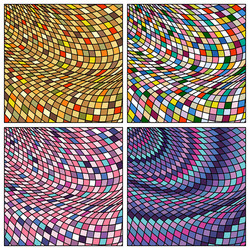 abstract color grid patterns set vector image