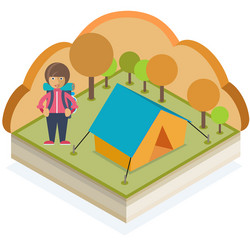 autumn camping vector