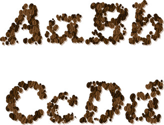 Coffee seed font vector