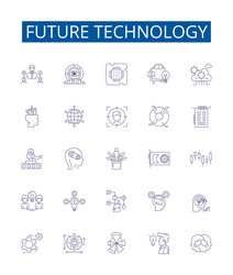 Future technology line icons signs set design vector