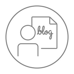 man and sheet with word blog line icon vector image