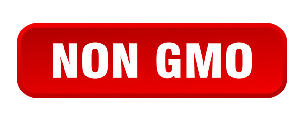 non gmo button square 3d push vector image