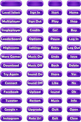 set of text game buttons in cartoon style vector image
