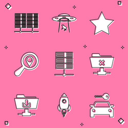 set server data web hosting ufo abducts cow vector image