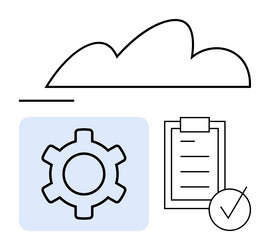 cloud computing with gear and checklist vector image