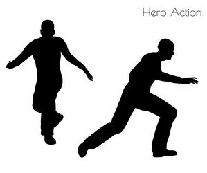 Man in hero action pose vector