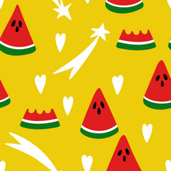 seamless pattern with slices sweet red vector image