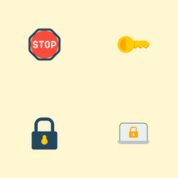 set of procuring icons flat style symbols with key vector image