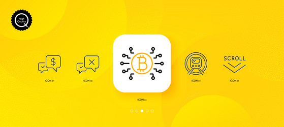 bitcoin system scroll down and reject minimal vector image