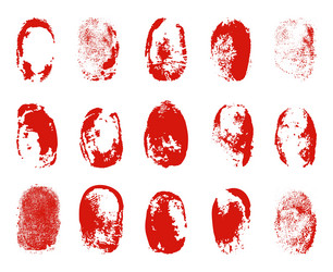 bloody fingerprints isolated fingerprint in blood vector