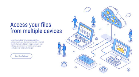 cloud storage isometric computer service vector image