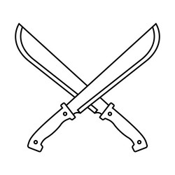 crossed silhouette icon in linear style vector image