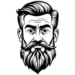 Beard Hand Drawn Line Transparent Background Vector Image
