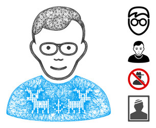 nerd guy web mesh vector image