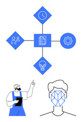 process workflow with connection between ideas vector image