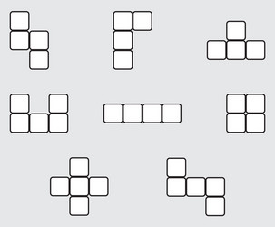 Tetris block game shape set isolated Royalty Free Vector