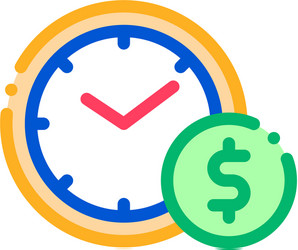 time is money icon outline vector