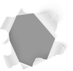 torn white paper creating an irregular shaped hole vector image