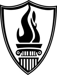 Ancient Column Torch Shield vector image