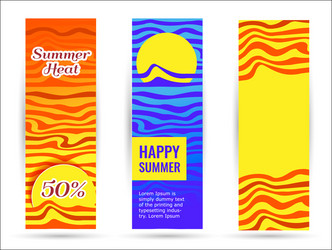 blue sea and bright yellow sun summer heat vector