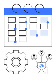 calendar with task planning email networking vector image