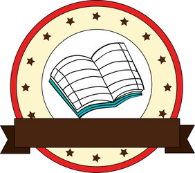 circular border with starts and open notebook vector image