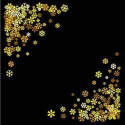 frame or border of random scatter snowflakes vector image