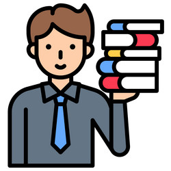 male teacher carrying books icon an avatar vector