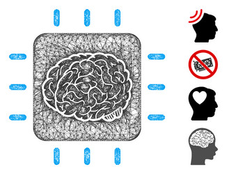 neural processor web mesh vector image