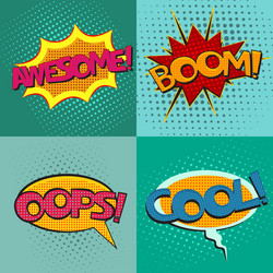 pop art speech bubbles set vector