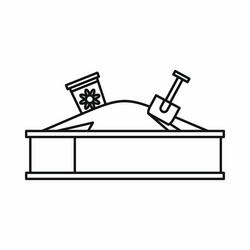sandbox on a playground icon outline style vector image