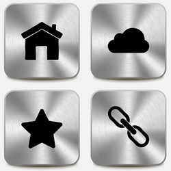 Set of web icons on metallic buttons vol2 vector