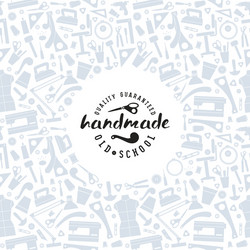 stock frame with pattern and handmade emblem vector image