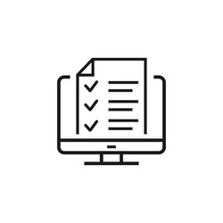 checklist on computer screen isolated in flat vector image