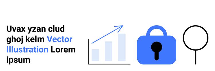 data analysis growth chart with security lock vector image