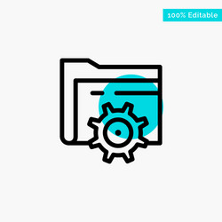 folder setting gear computing turquoise highlight vector image