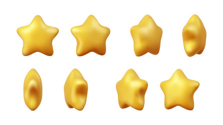 Gold stars set vector