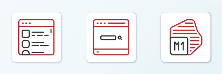 set line processor browser files and search vector image