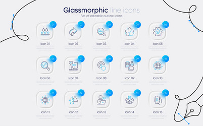 set of payment phone timing and cogwheel line vector image