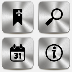 Set of web icons on metallic buttons vol3 vector