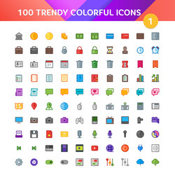 Flat line web icon - set 1 Royalty Free Vector Image