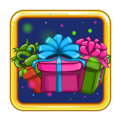 application icon with cartoon set gift box vector