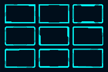 frame hud square shape futuristic interface vector image