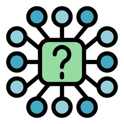 question mark connecting with circles representing vector image