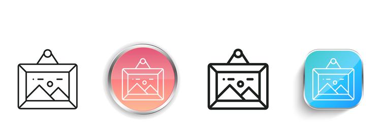 frames icon thin linear regular and button style vector image